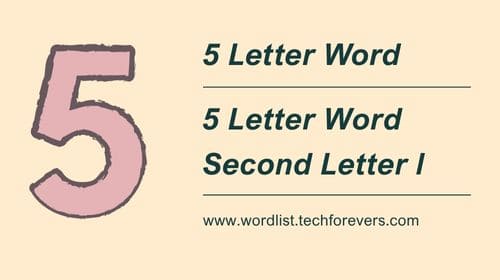 5 Letter Word Second Letter l