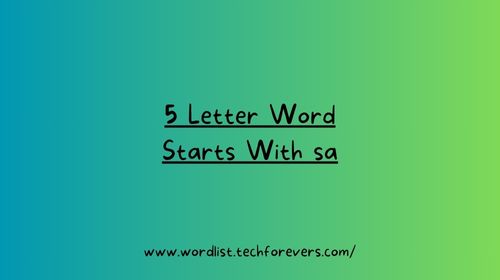 5 Letter Word Starts With sa