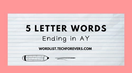 5 Letter Words Ending in AY